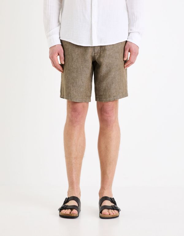 Short 24h 100% lin - marron