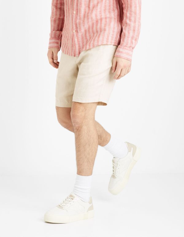 Bermuda 100% lin - beige