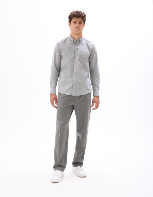Chemise regular 100% coton oxford - gris foncé