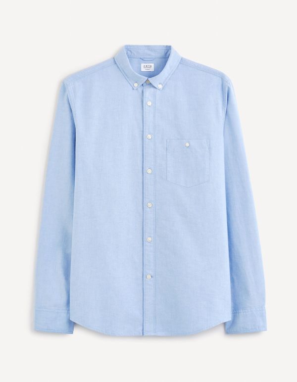 Chemise  regular 100% coton oxford - bleu clair