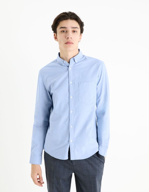 Chemise  regular 100% coton oxford - bleu clair