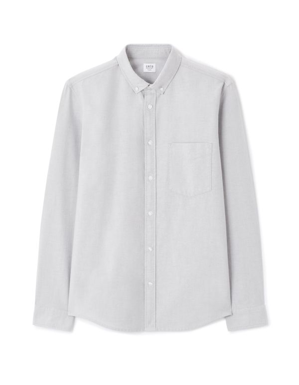 Chemise regular oxford 100% coton - gris