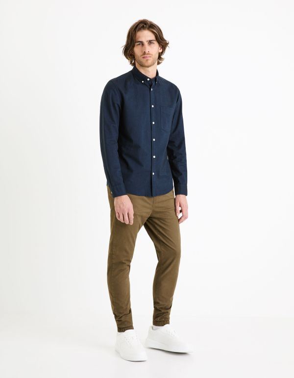 Chemise regular en coton oxford - bleu
