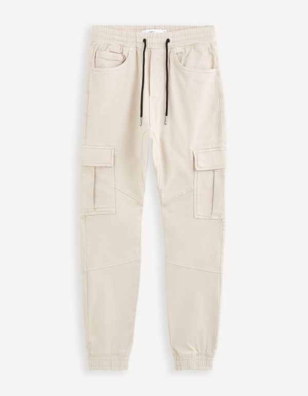 Pantalon cargo slim - beige