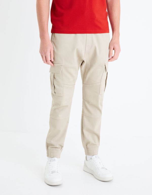 Pantalon cargo slim - beige
