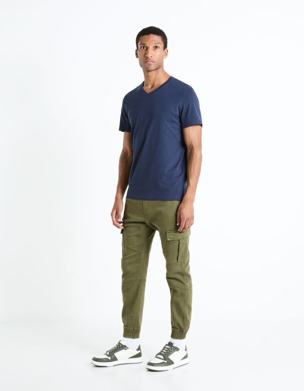 Pantalon cargo slim - kaki foncé