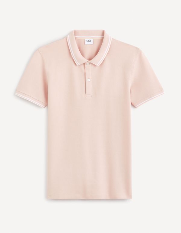 Polo piqué slim - rose clair