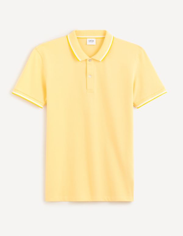Polo piqué en coton elasthanne - jaune