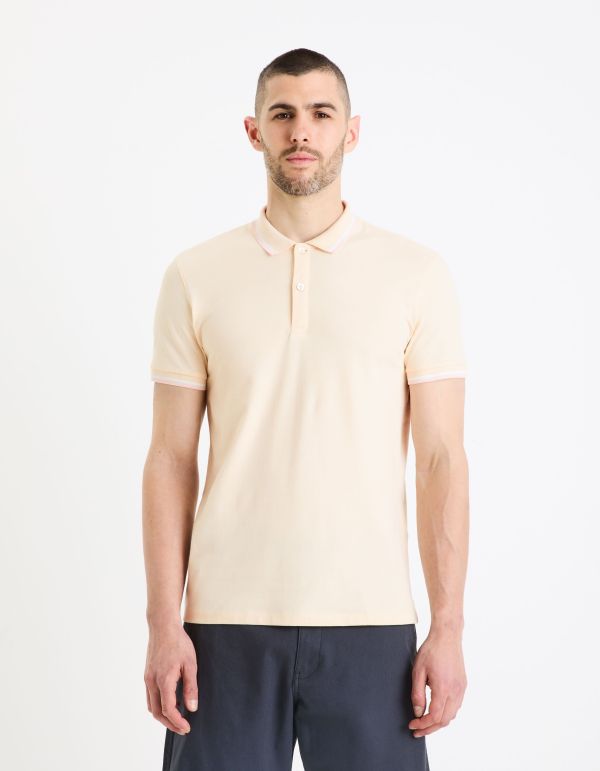 Polo piqué slim - écru