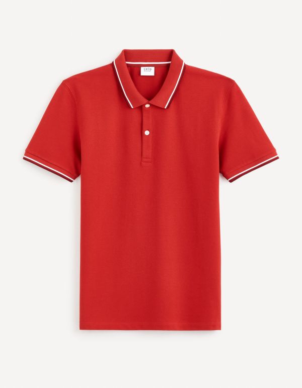 Polo piqué slim - rouge