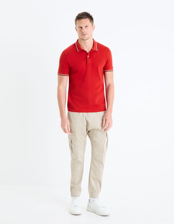 Polo piqué slim - rouge