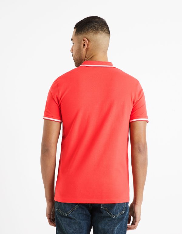 Polo piqué en coton elasthanne - rose