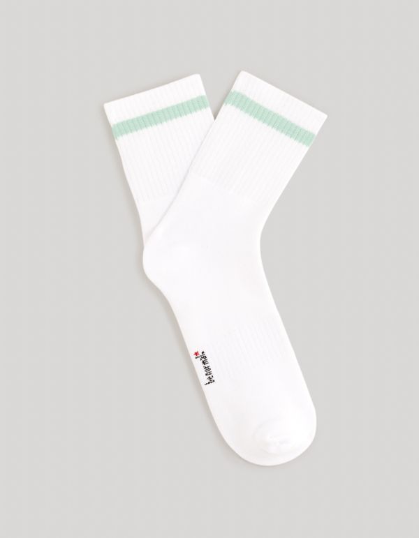 Chaussettes sport mi-haute coton - blanc