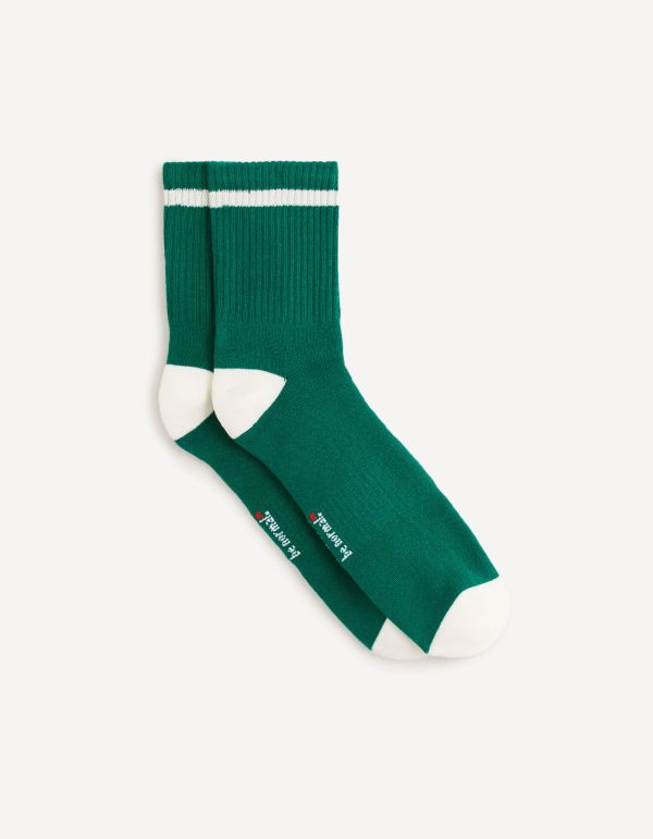 Chaussettes sport mi-haute coton - vert