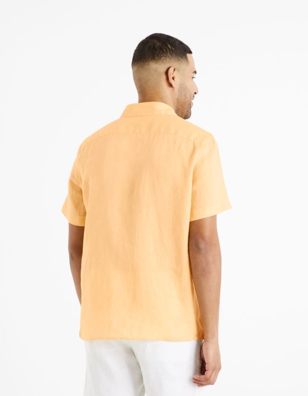 Chemise regular 100% lin - orange