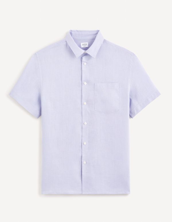 Chemise regular 100% lin - parme