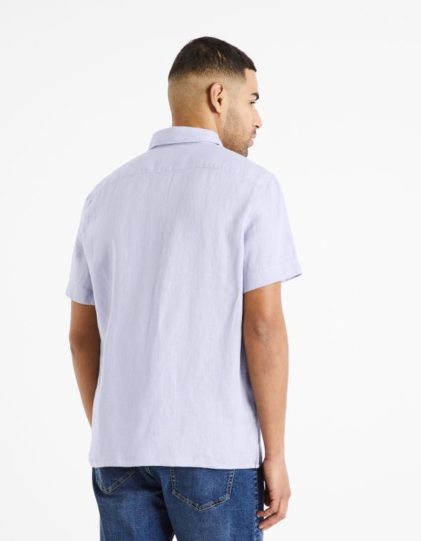 Chemise regular 100% lin - parme