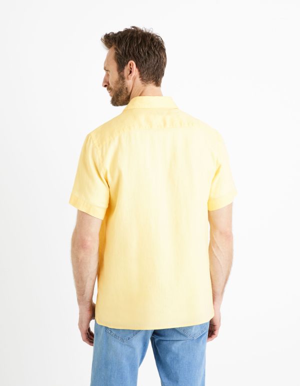 Chemise regular 100% lin - jaune