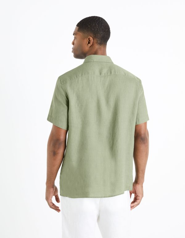 Chemise regular 100% lin - kaki