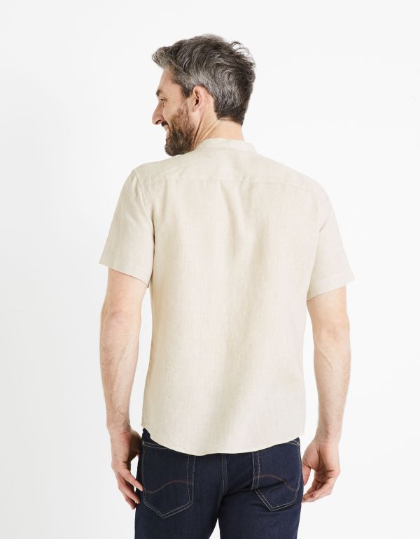 Chemise col mao regular 100% lin - naturel