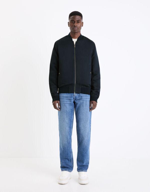 Bomber mélange lyocell et lin - marine