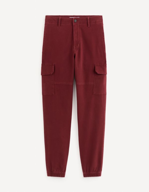 Pantalon slim cargo - bordeaux