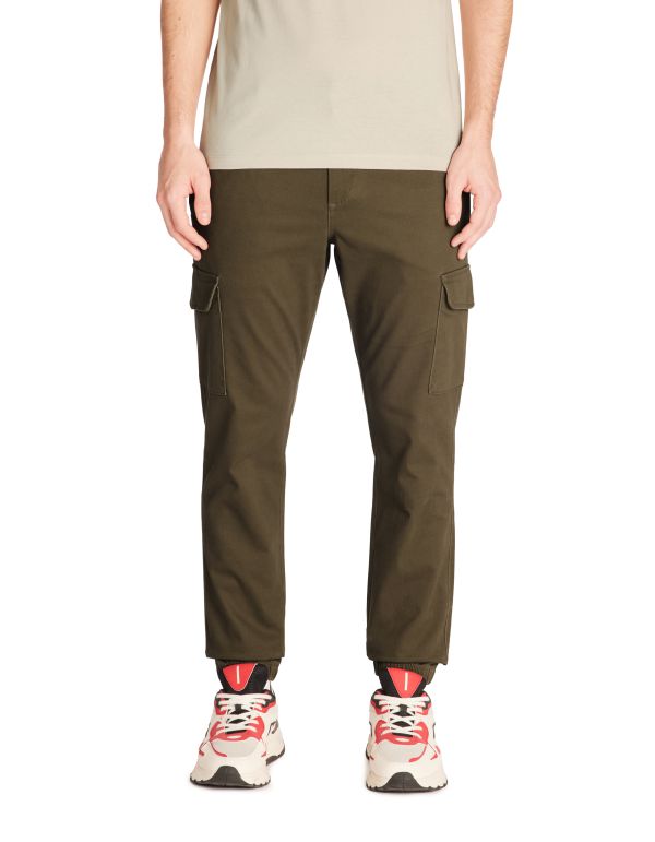 Pantalon cargo slim coton stretch - kaki