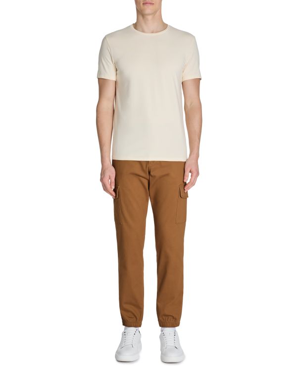 Pantalon cargo slim coton stretch - beige