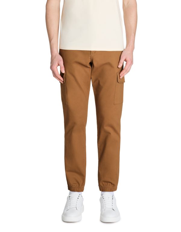 Pantalon cargo slim coton stretch - beige