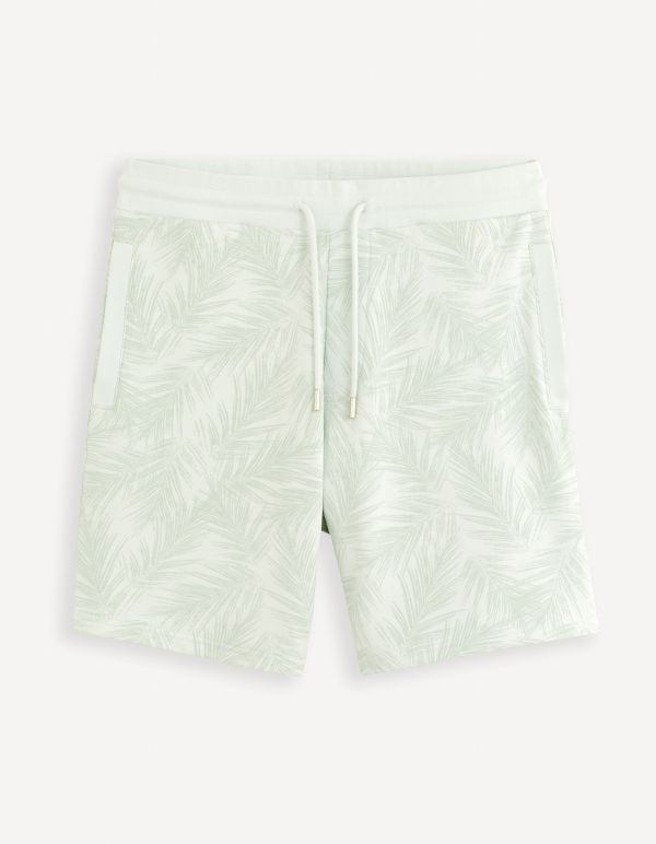 Bermuda ceinture à cordon - vert