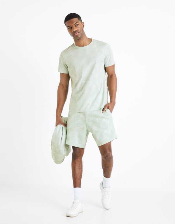 Bermuda ceinture à cordon - vert