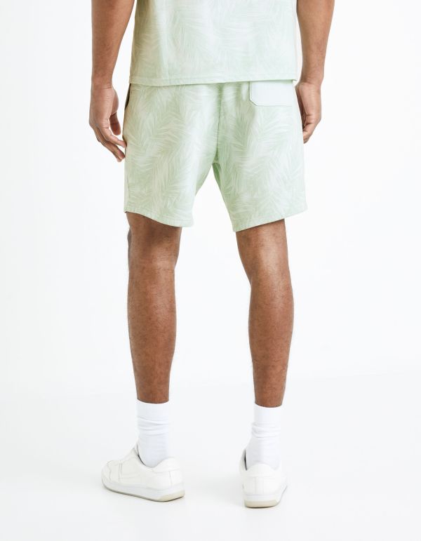 Bermuda ceinture à cordon - vert