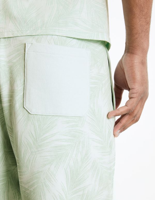 Bermuda ceinture à cordon - vert