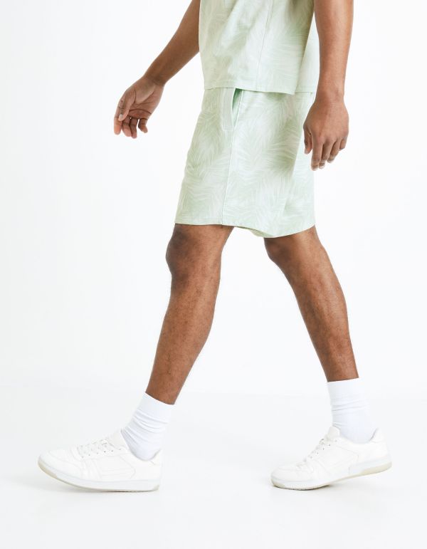 Bermuda ceinture à cordon - vert