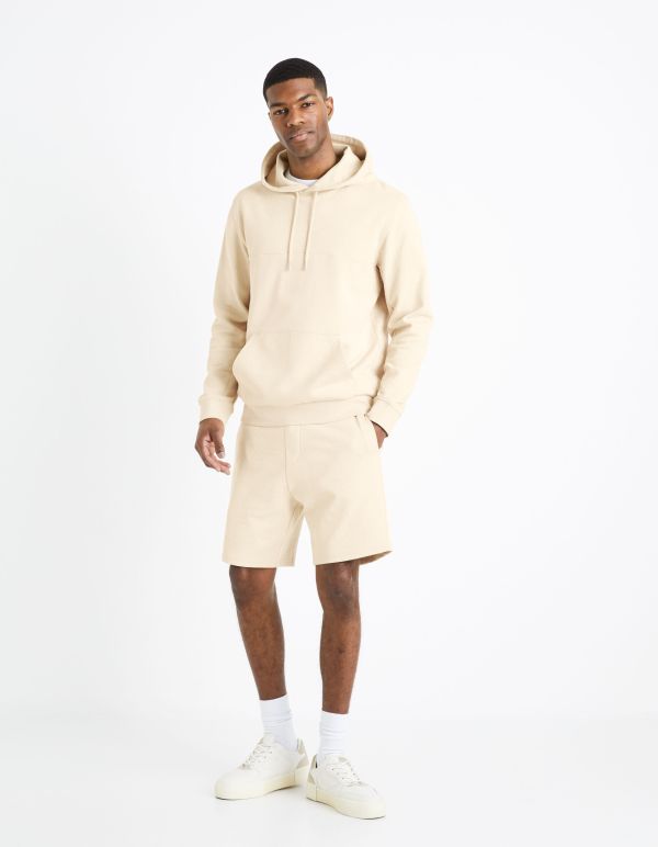 Bermuda ceinture à cordon - beige