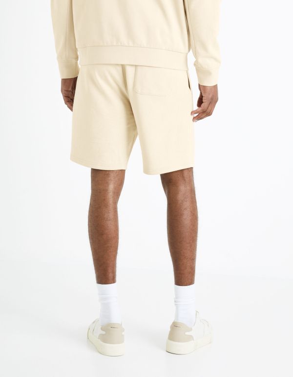 Bermuda ceinture à cordon - beige