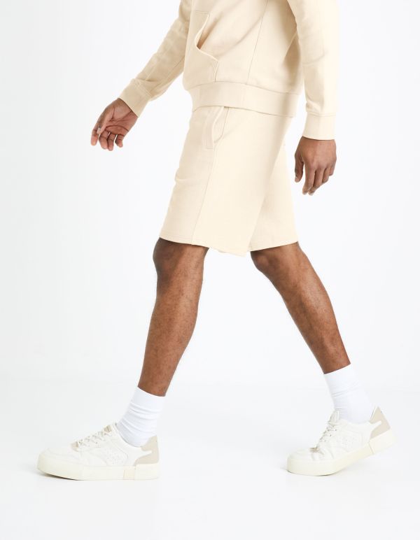 Bermuda ceinture à cordon - beige