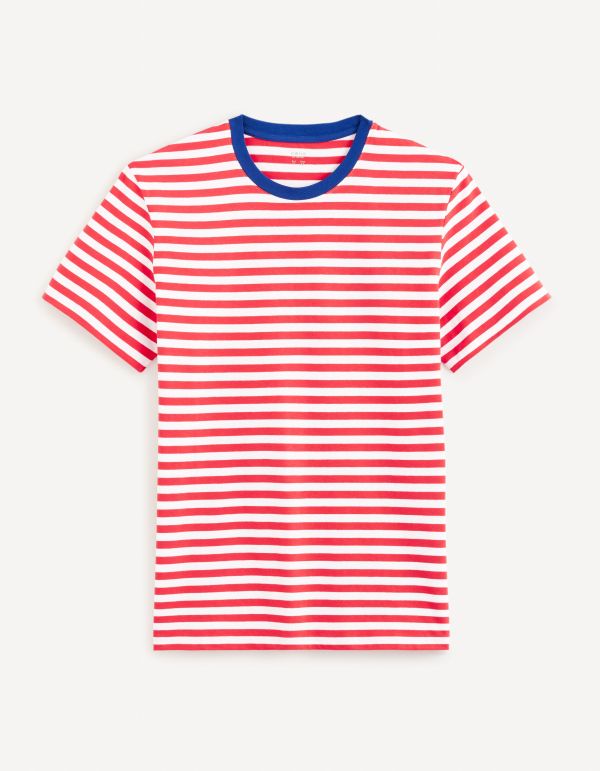 T-shirt col rond 100% coton - rouge
