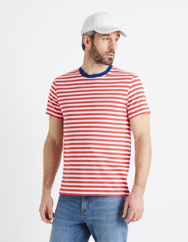 T-shirt col rond 100% coton - rouge