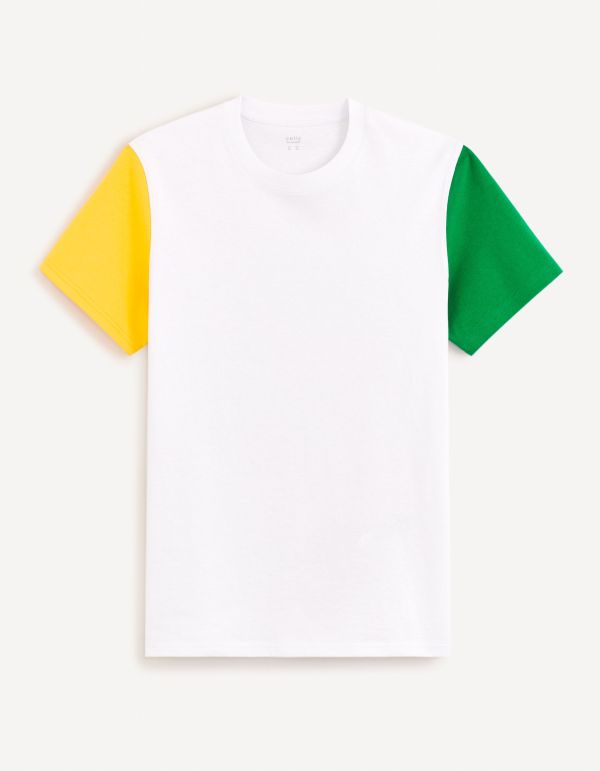 T-shirt col rond 100% coton - blanc