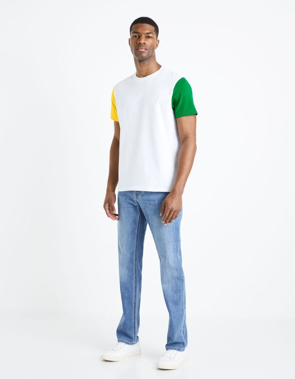 T-shirt col rond 100% coton - blanc