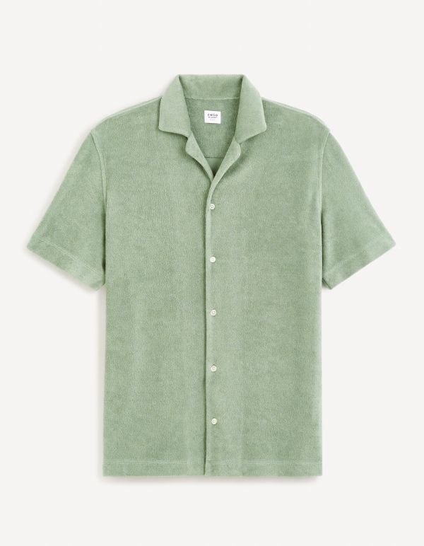 Chemise relax coton mélangé - vert sauge