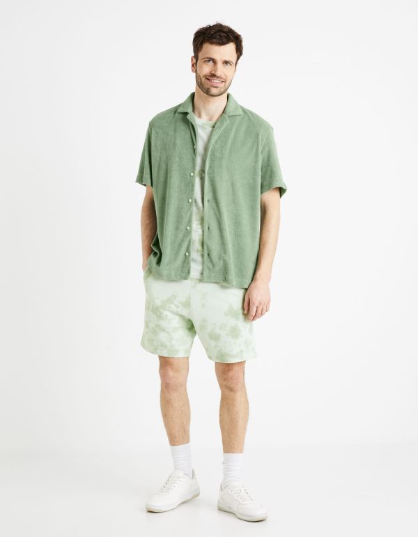 Chemise relax coton mélangé - vert sauge