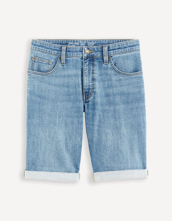 Short en jean ettet maille - bleached