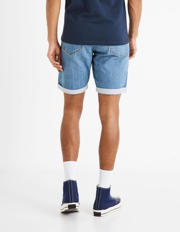 Short en jean ettet maille - bleached