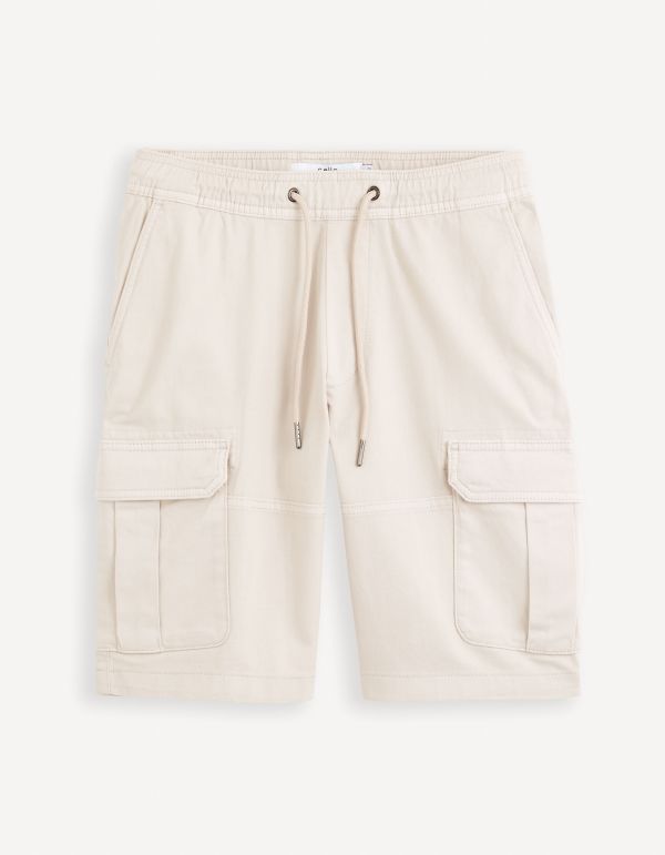Bermuda cargo coton élasthanne - sand