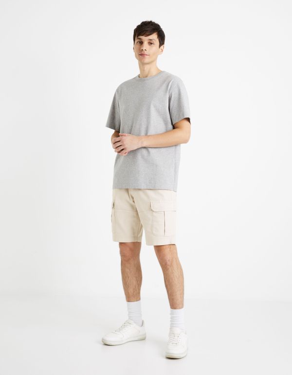Bermuda cargo coton élasthanne - sand
