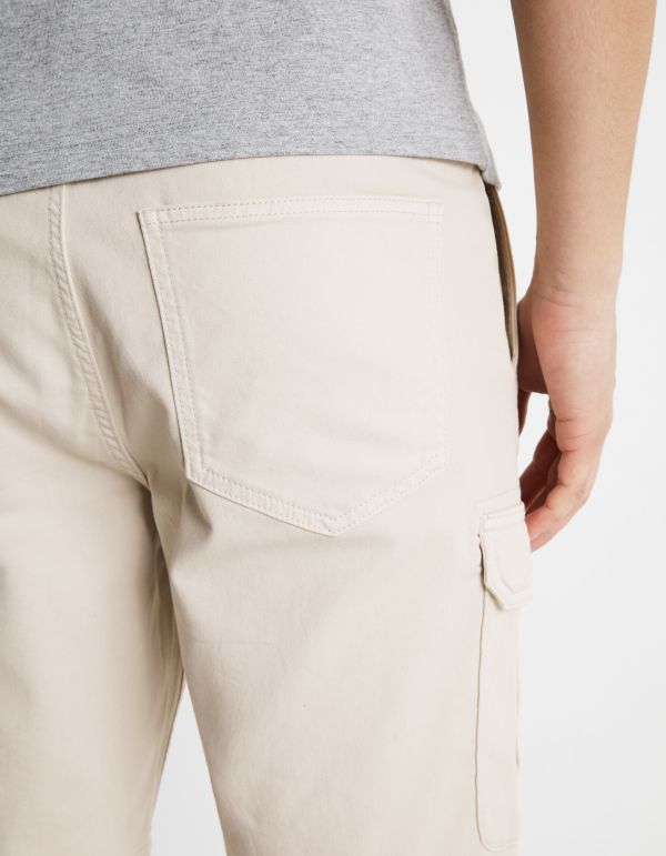 Bermuda cargo coton élasthanne - sand