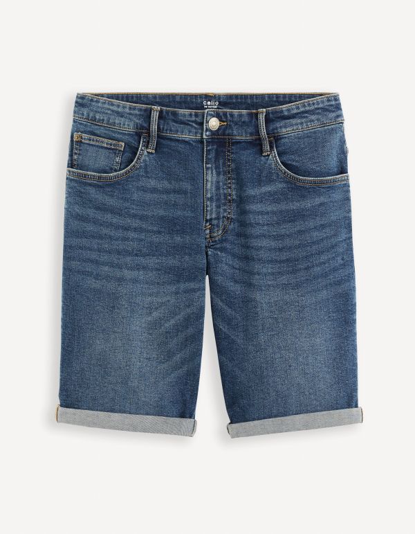 Short en jean coton élasthanne - stone