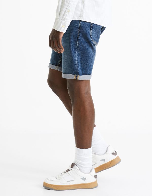 Short en jean coton élasthanne - stone